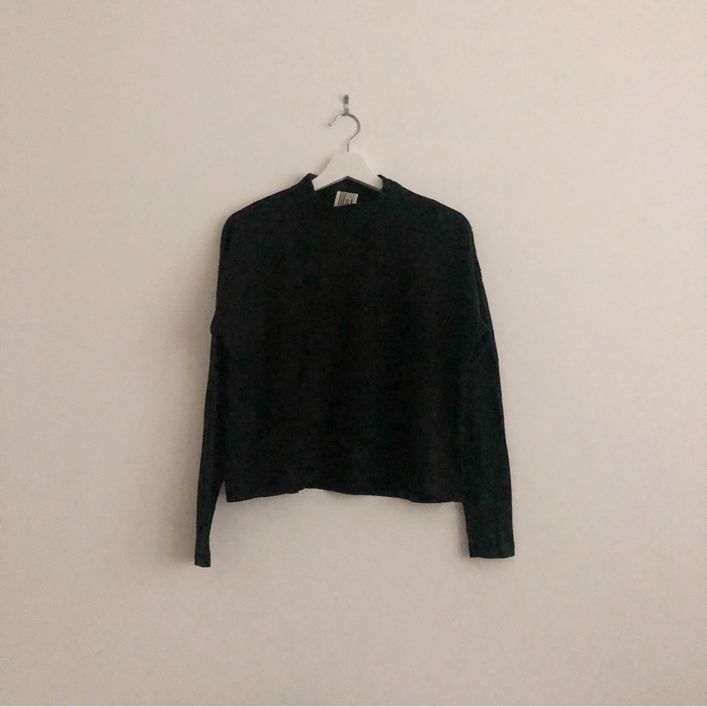 Free people hemp black mock neck top